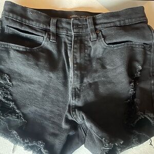 Kendall & Kylie Black Distressed Women's Shorts